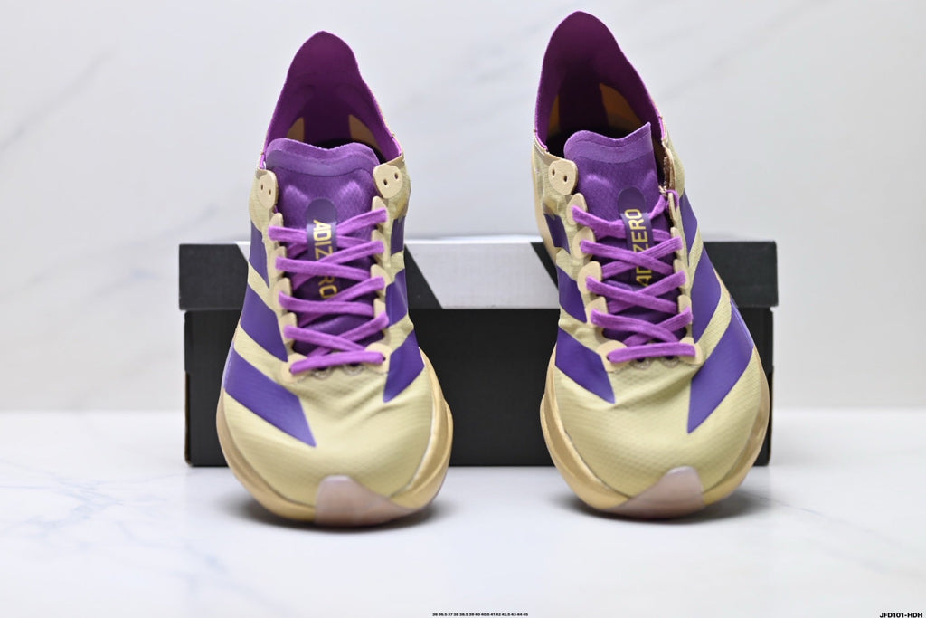 Adidas K81801650 Unisex Running Shoes - 2 Colorways incl. Purple/Beige & Neon Green/Purple