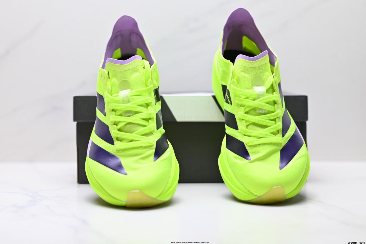 Adidas K81801650 Unisex Running Shoes - 2 Colorways incl. Purple/Beige & Neon Green/Purple